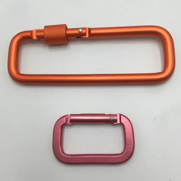 
Custom square aluminum clip keychain rectangle carabiner with strap 