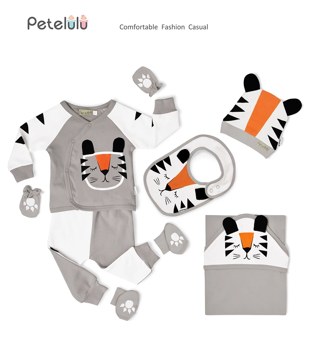 Wholesale cool baby boy tiger warmth confortable children cotton baby clothes sets for newborn gift