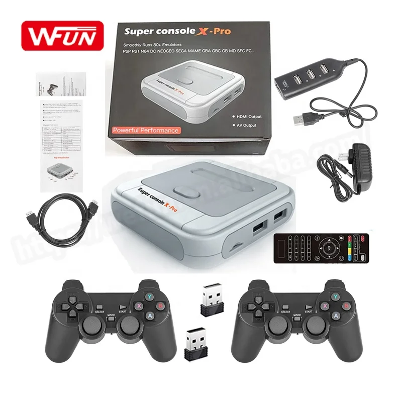 

Updated Support 4k HD TV Output Wifi Game Downloads De Video Juegos Super Console X pro Retro Game Games