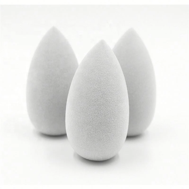 

Gray Flocking Teardrop Round Dualuse Makeup Sponge in Stock