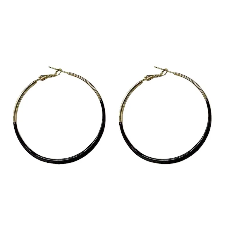 

Jachon Multipurpose Gold Plated Hoop Earrings For Women Enamel Round Earring Jewelry Gift, Green/white/black