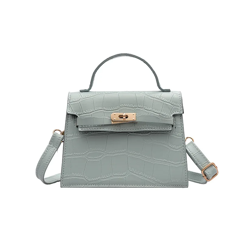 

Women's Leather Shoulder Bag 2021 PU Tote Bag New Fashion Female Bag Designer Female Brand Trend Texture Stone Crossbody Leisure, White, khaki, green, blue, black
