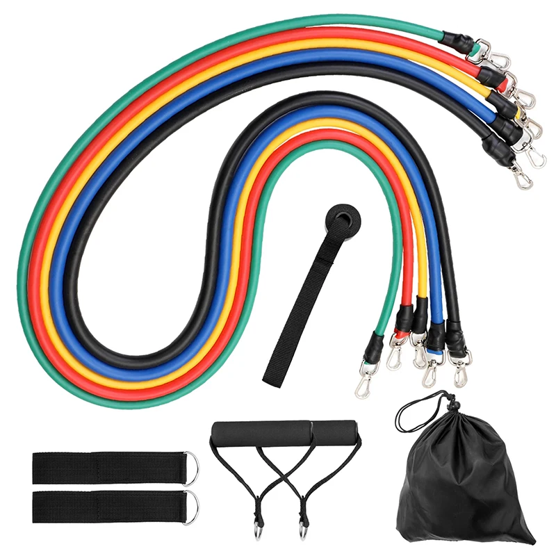 

11 Pcs Resistance Bands Set Bodybuilding Expander Stretchy Gum Sports Workout Elastic Band For Training Rubber Bands For Fitne