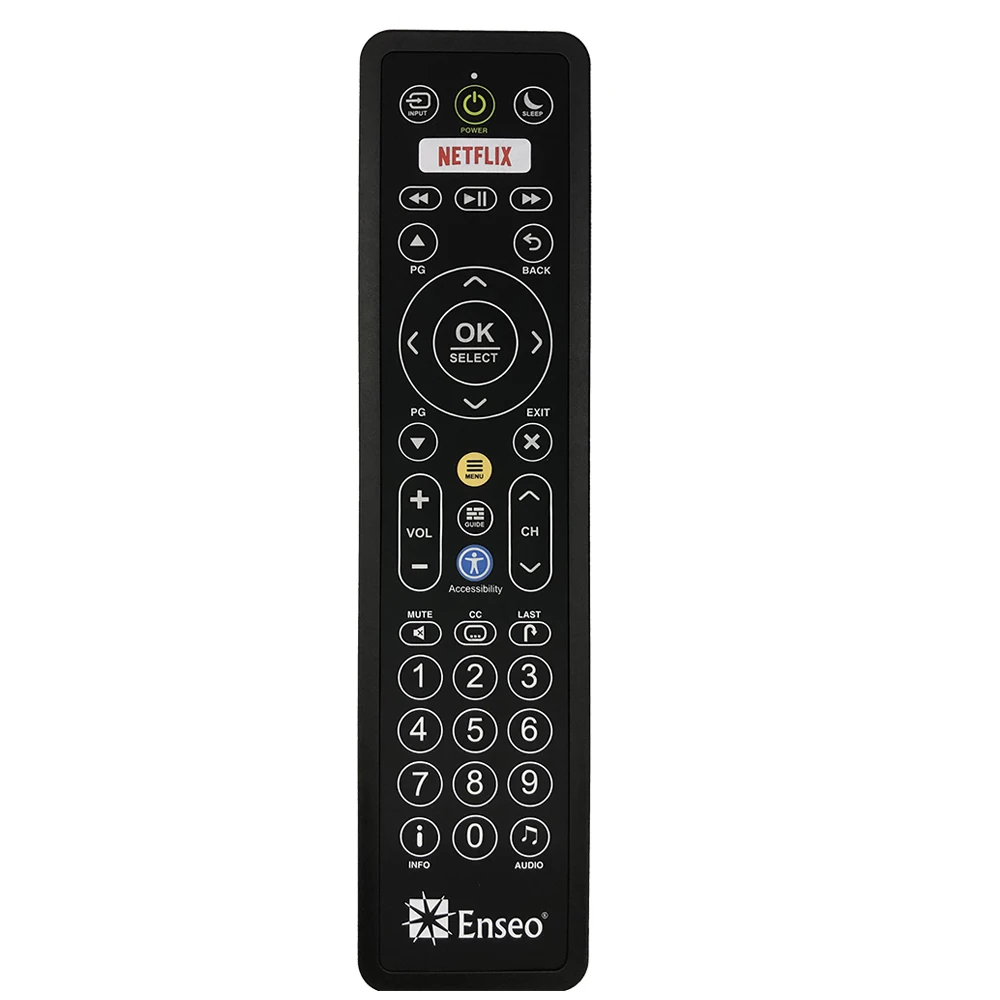 

2021 New arrive Universal Enseo 815-00025 Hotel Hospital Remote Control Netflix w/Batteries free sample high quality, Black