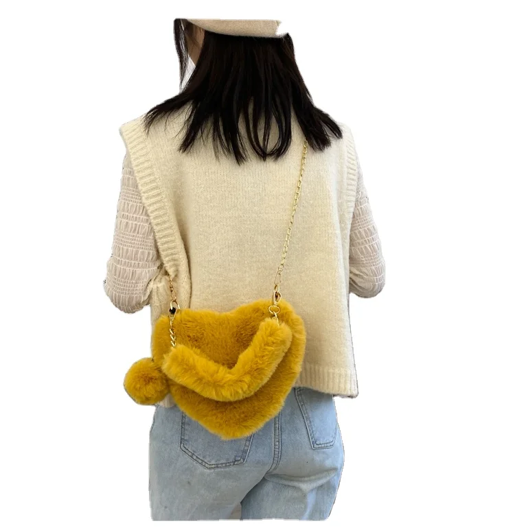 

Colorful Multicolor Fluffy Faux-Fur Girls Womens Small Cute Phone Crossbody Bag Clutch Purse