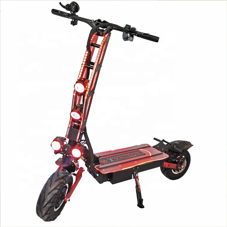 

China supplier factory directly 13inch two wheels 8000W adult foldable electric kick scooter with seat, Red