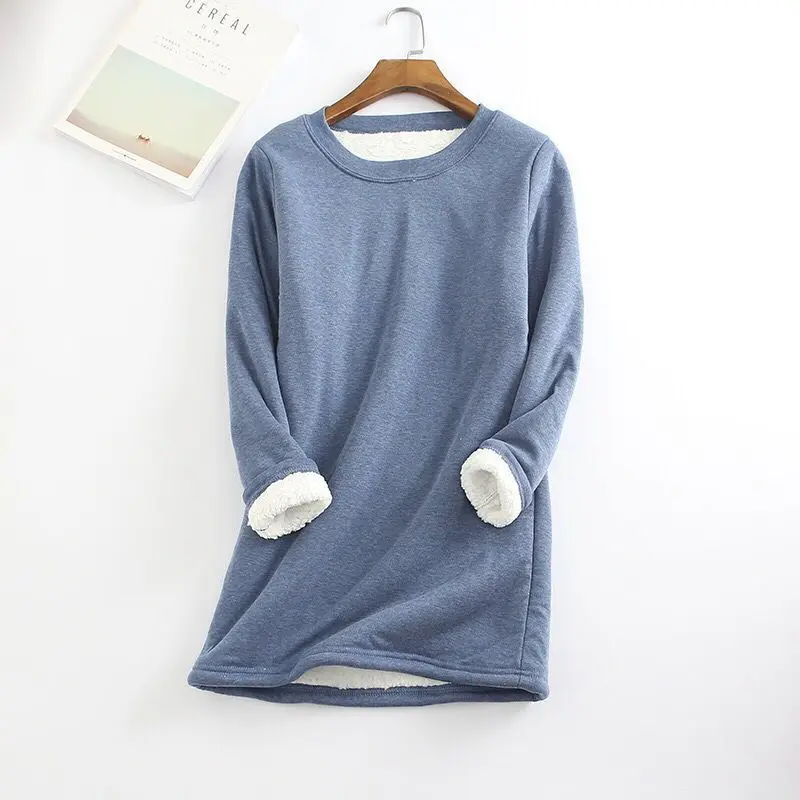 

spring and winter new style add velvet bottom garment women in the long thickened large size velvet sweater plus size sweaters, As picture show