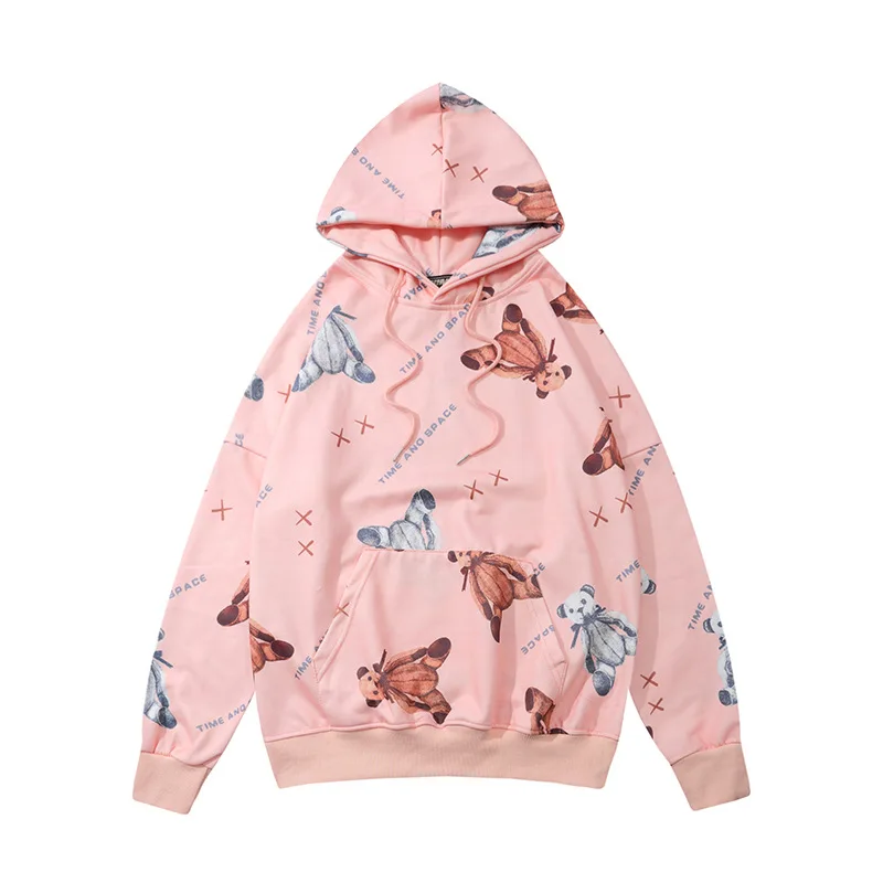 

IHJ5599 hoodie bear printed hip-hop loose hoodie unisex sweatshirt mens hoodies & sweatshirts oversi, Customized color