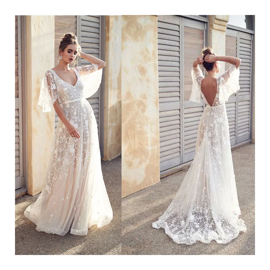 

Maxi long white dress dresses for women wedding embroidery long white dress opan back sexy visible half sleeve
