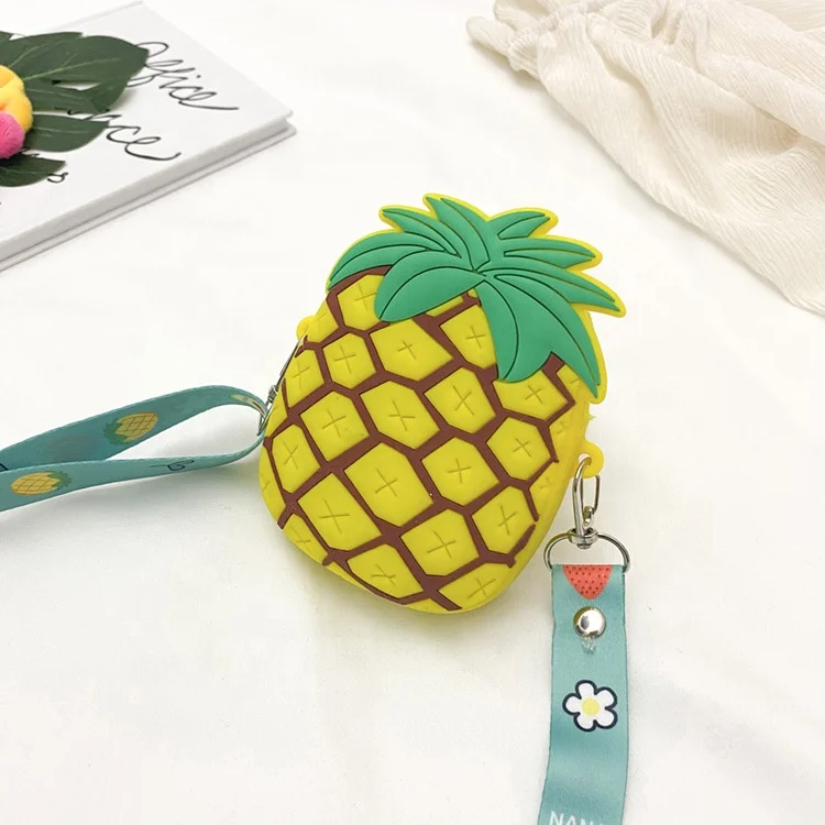 

Cartoon cute fruits silicone wallet bag children crossbody bag, Customized color