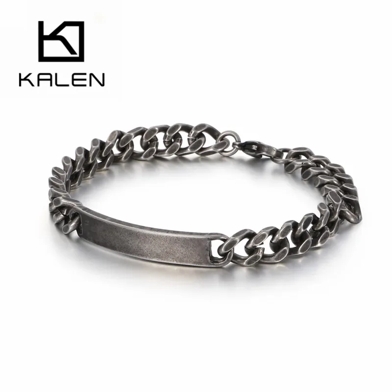 

KALEN 21.5mm Long Oxidation Stainless Steel Bracelets For Men