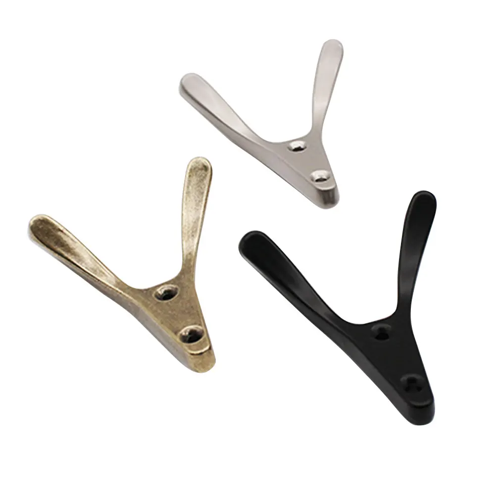 

Modern Simple Two Hook Bathroom Bedroom Towel Clothes Black Coat Hook //