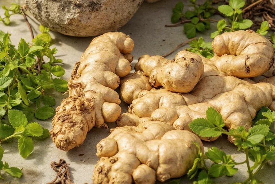 Healthy ginger plants growing in partial shade with proper soil moisture levels