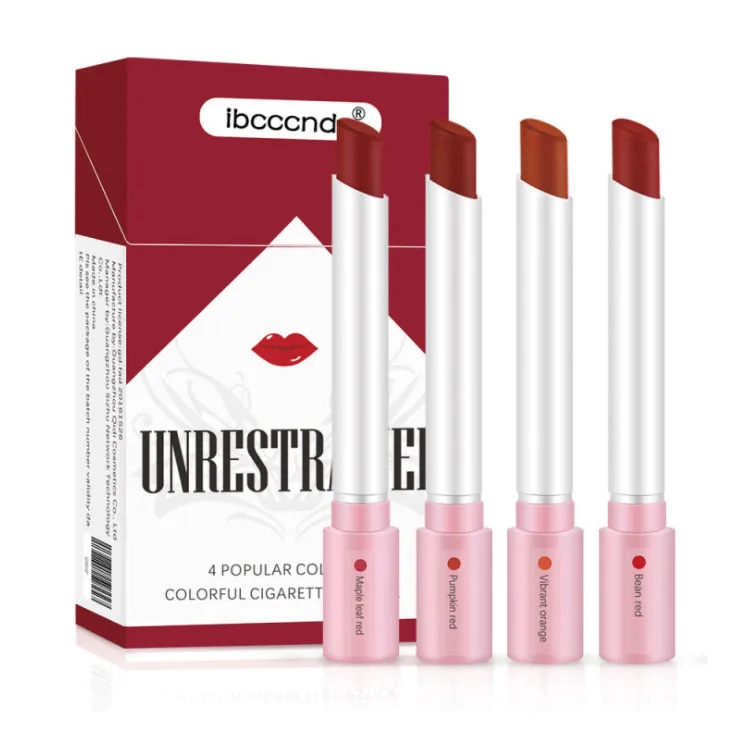 

Fashion Design Cigarette Set 4 Colors Waterproof Makeup Smoke Shape Lipstick Matte Lip Stick