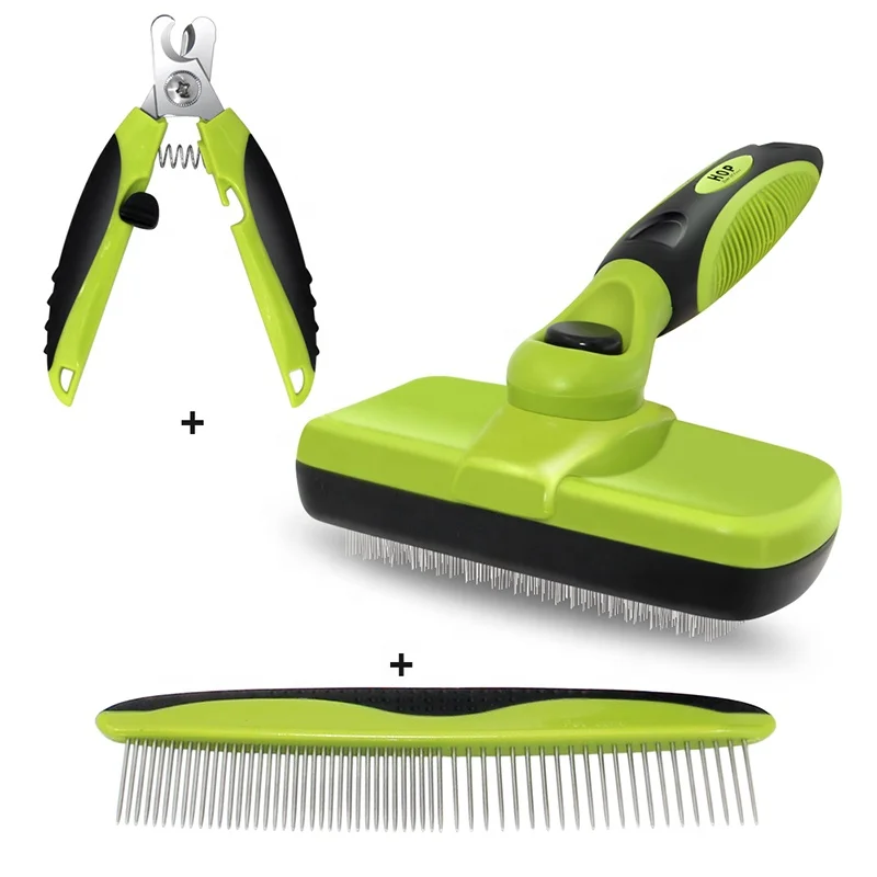 

Factory Wholesale Pet Grooming Slicker Brush Pet Comb Dog Nail Clipper Dog Grooming Kit Pet Dog Grooming Set, Green