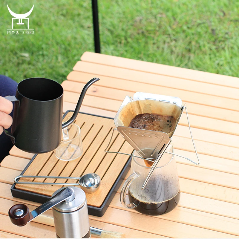 

Foldable Portable Stainless Steel Coffee Dripper Stand Travel Outdoor Camping Household Drip Hold Coffee Filter Cup Rack Holder