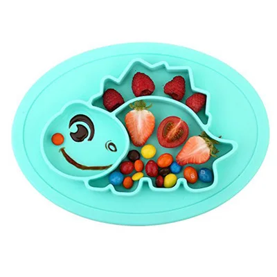 

Food grade silicone tableware dinosaur meal plate