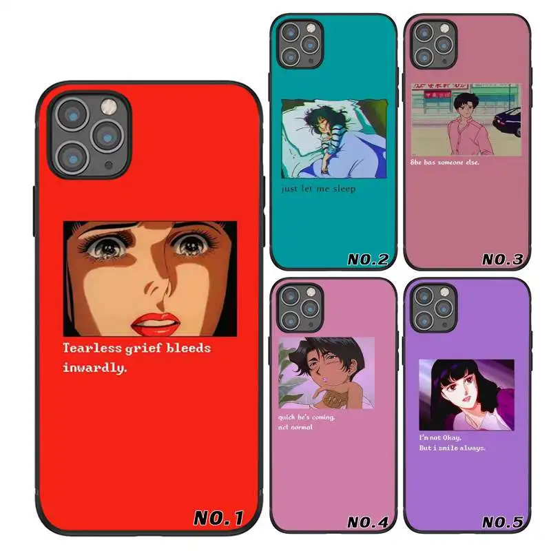 

INS Fashion Aesthetic fondo de pantalla anime black TPU printed phone case for iPhone 12 11 11Pro 11Pro Max Case
