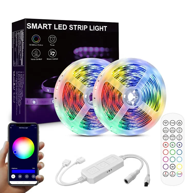 Smart LED Strip Light 10m 300Leds Wholesale RGB  Wifi App Control RGB  Dimmable Work with Alexa and Google Home