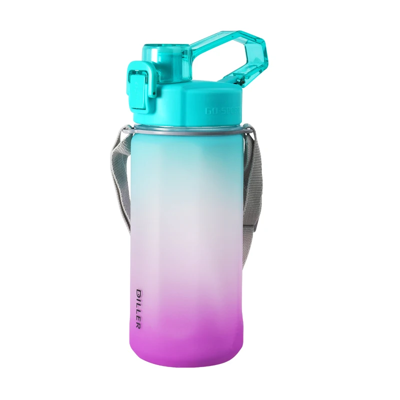 

2021hot amazon 1000ML BPA Free Portable Plastic Water Bottle Gradient color plastic material cup custom logo color packing, Customized color