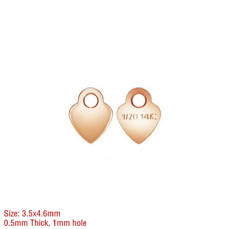 New 14K Rose Gold Filled Tiny Heart Charms Jewelry Making Permanent Pendant