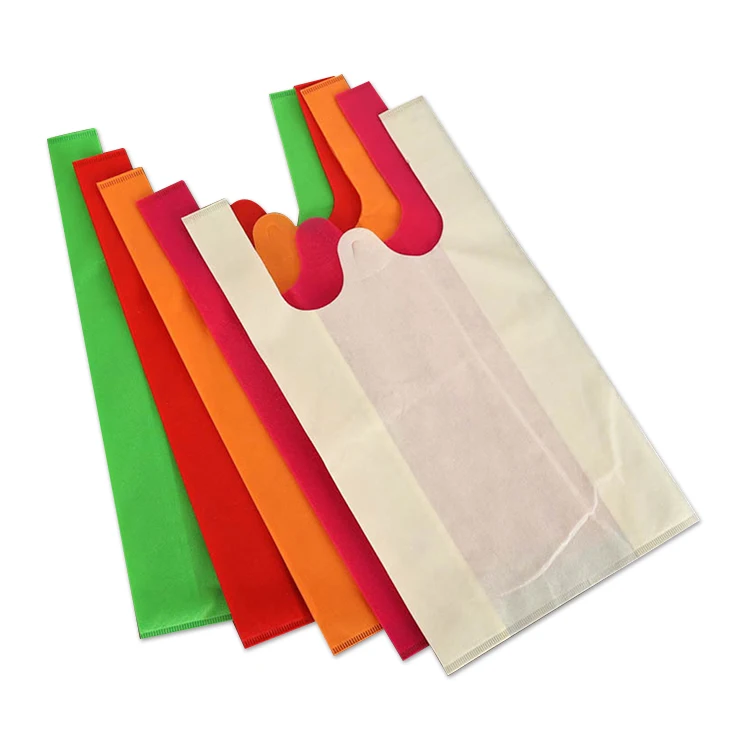 

Hot Selling Products W-shaped Cutting Non-woven Material Custom Vest Bag