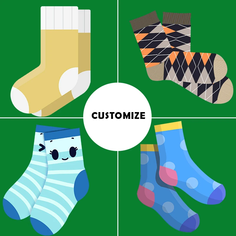 

2021 high quality low MOQ 100% cotton fashion crew socks logo custom logo socks Custom socks