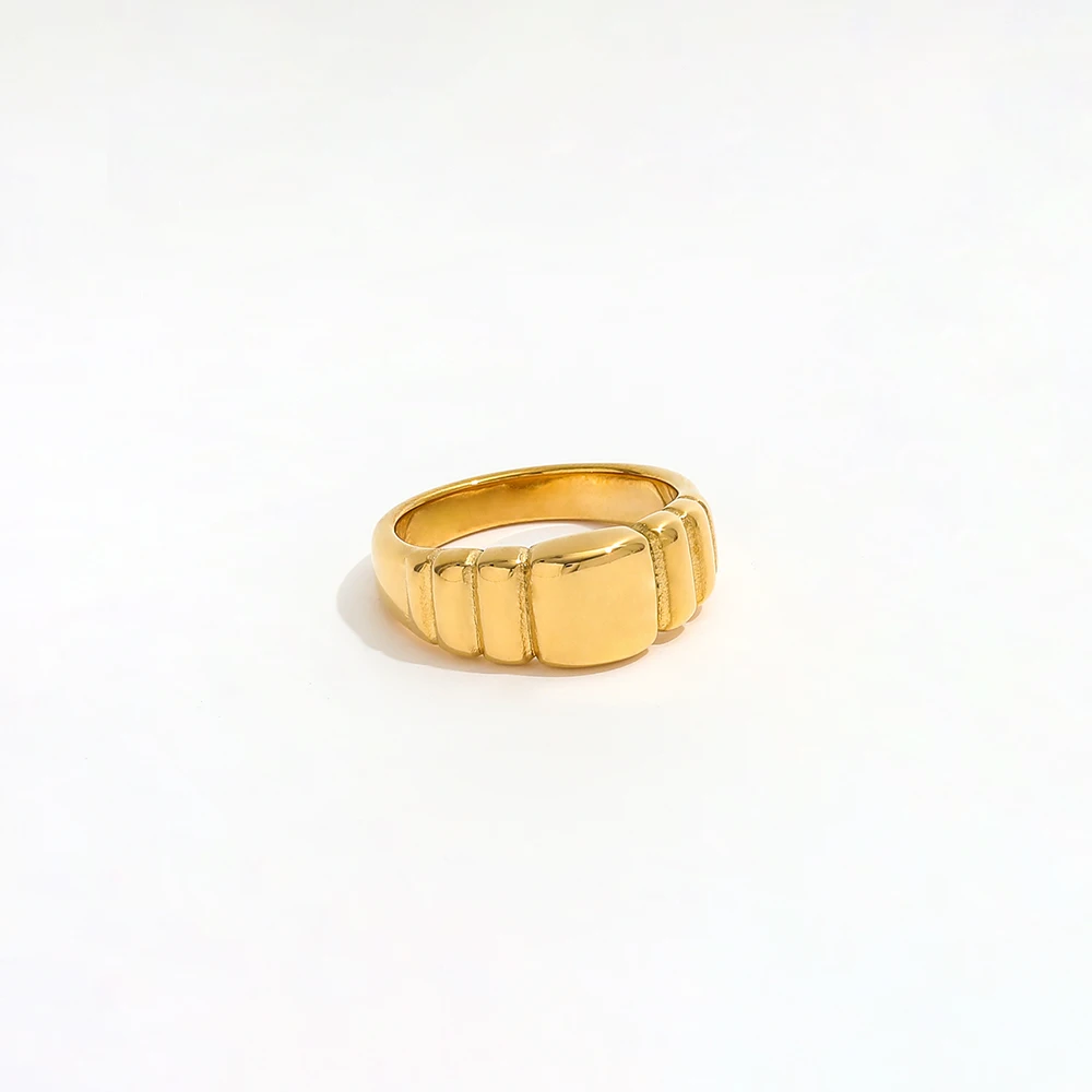 18K Gold Plated Stainless Steel Ring for Women Trendy New Stainless Steel Jewelry