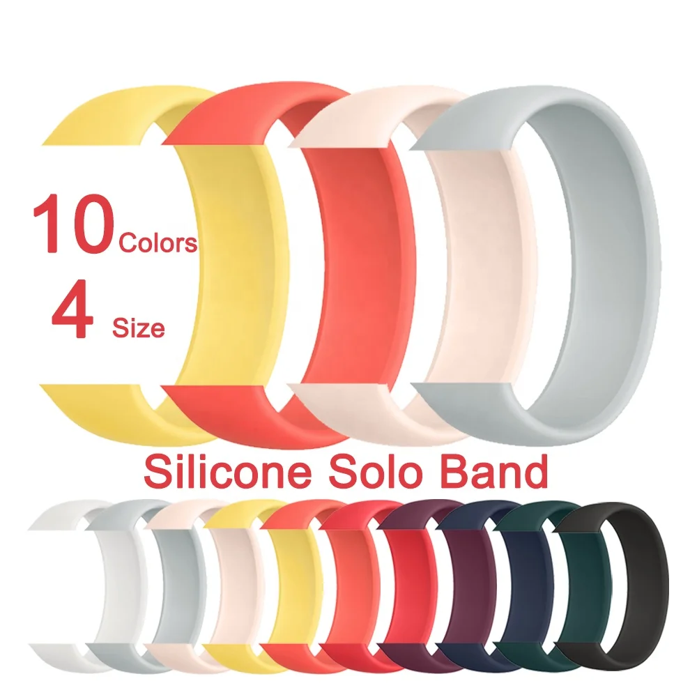 

ShanHai Silicone Stretchable Solo Loop Band for Apple Watch Band 44mm 40mm 38 42mm iWatch Strap 6/5/4/3 Elastic Rubber Bracelet, Multi-color optional or customized