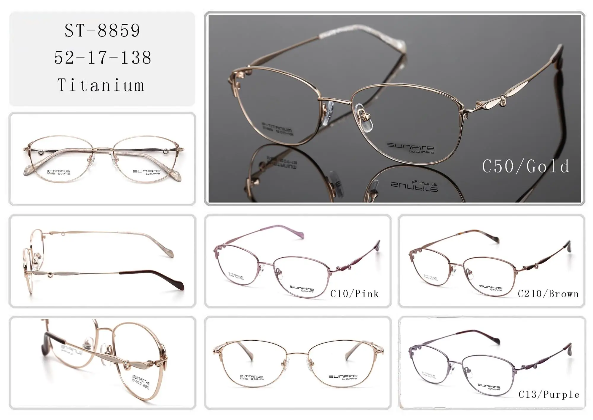 New Arrival Eyewear Titanium Full Frames For Women Myopia Optical