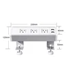 US UL approved high quality aluminum alloy tabletop double clamp on socket with dual usb ports