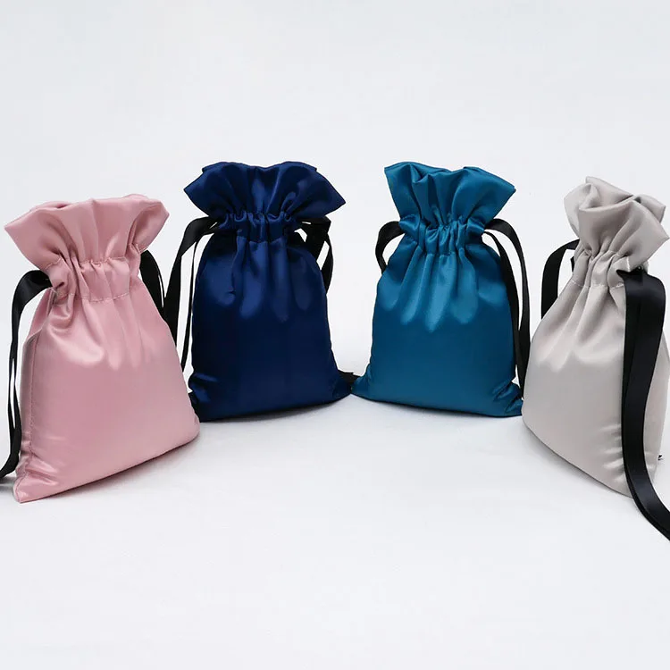 

Customized Small transparent jewelry bag Non woven packaging pouch cosmetics drawstring bag with string, Custom color