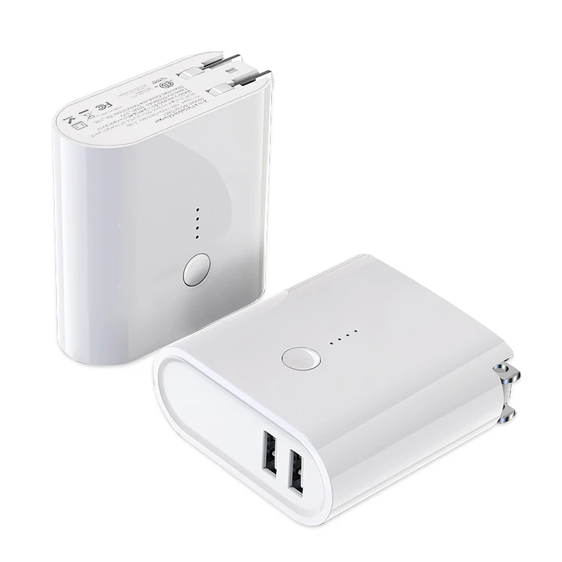 

NorthLAIMODA American ETL certified two-in-one mobile power US standard charger, dual USB power bank 2.4A charging head 2.1A, White