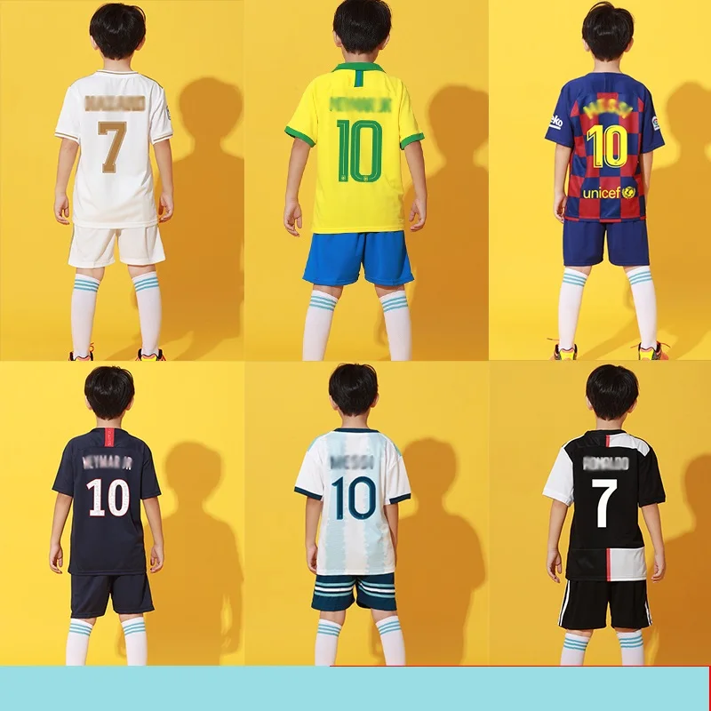 
Wholesale Kids Soccer Uniforms Kit Children Cheap Soccer Team Jersey Uniforms Boys Football Sport Training Uniforms 