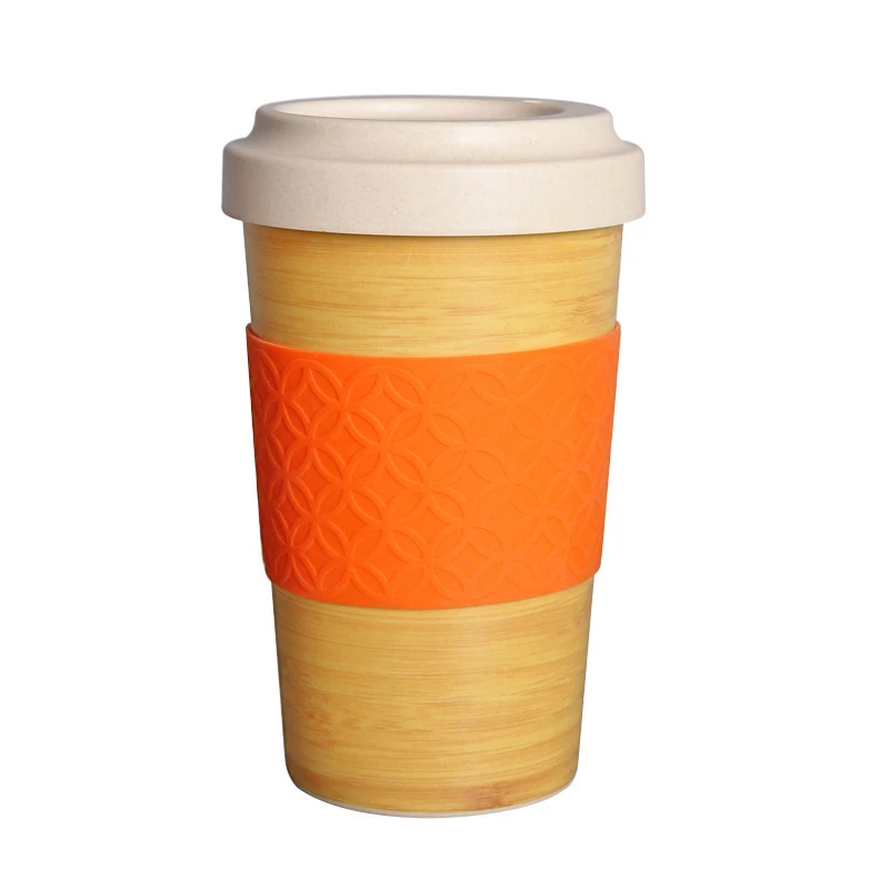 Wholesale Custom Portable Funny Eco Friendly Biodegradable Reusable Bamboo Fiber Fibre Coffee Cup Coffee Mug With Lid Logo