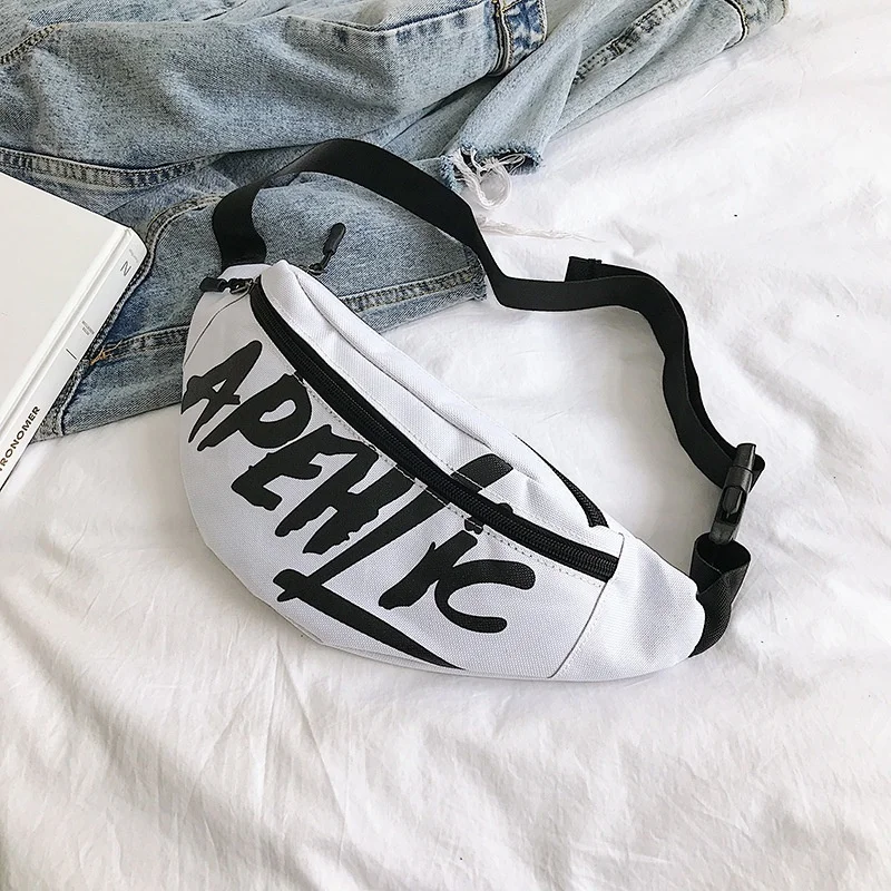 

Custom print fanny pack sport messenger bags crossbody hiking bum running waist bag, White, red, black, pink