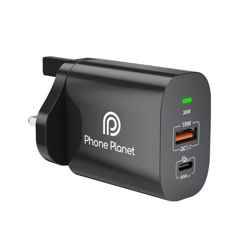 

Phone Planet Portable Travel Mobile Phone Charger Adapter Type C USB A 38W Quick Fast Charging Wall Charger For Macbook Samsung