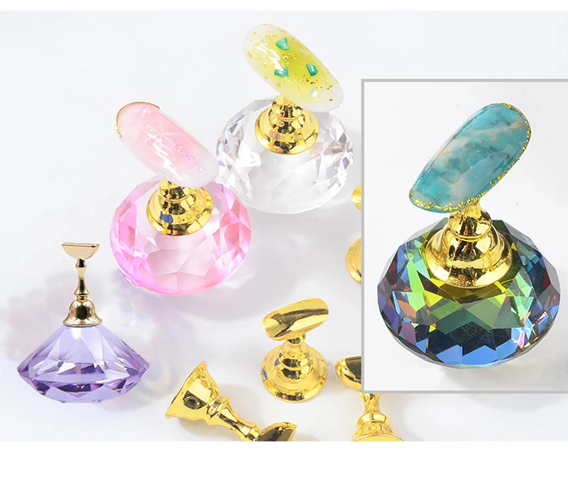 

5pcs Acrylic holder Nail Art Display 4 Color Nail Polish Rack Display Holder Chess Board Magnetic Art Tip Stand Crystal Tools