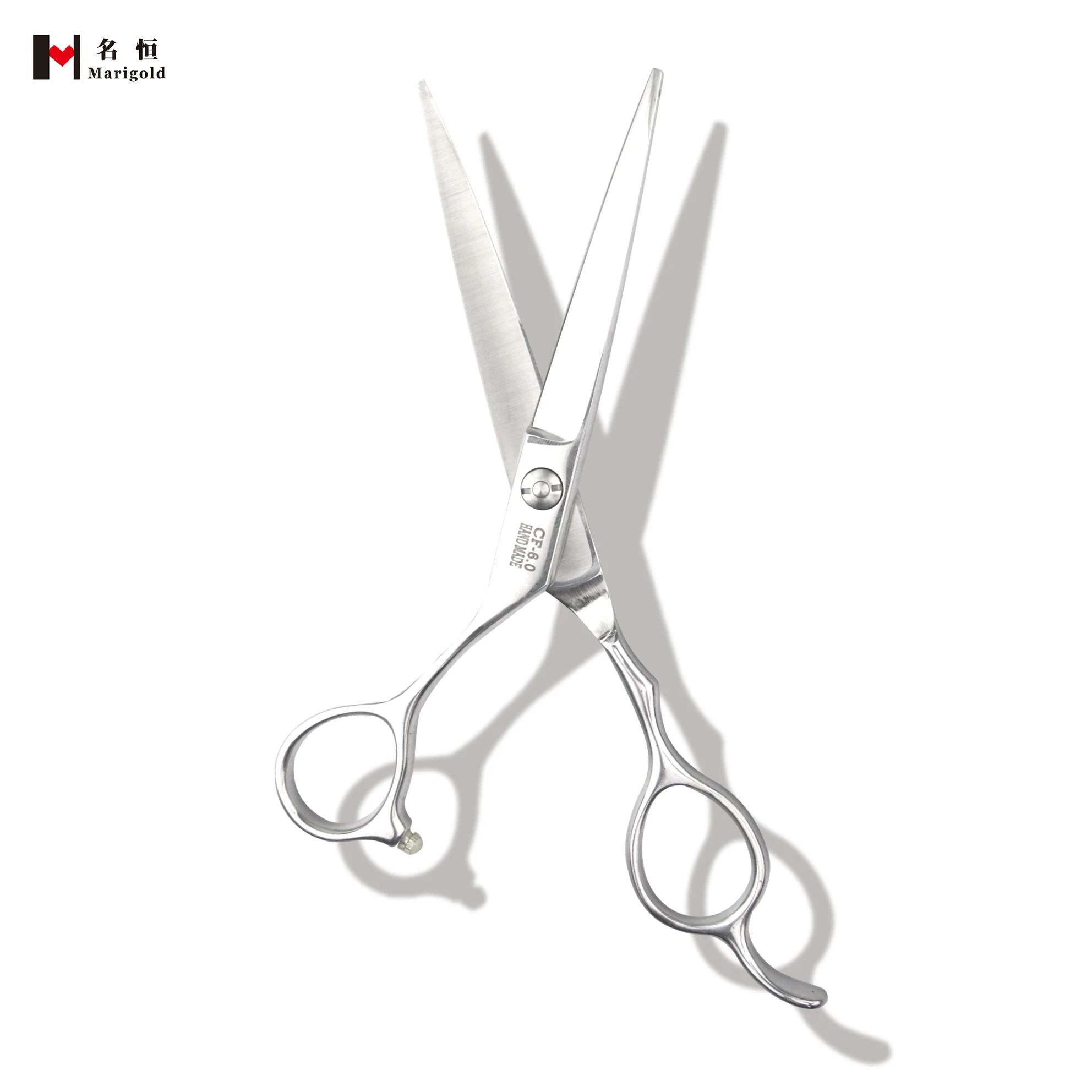 

Professional Japanese steel finely processed salon hair left hand scissors, Silver polished