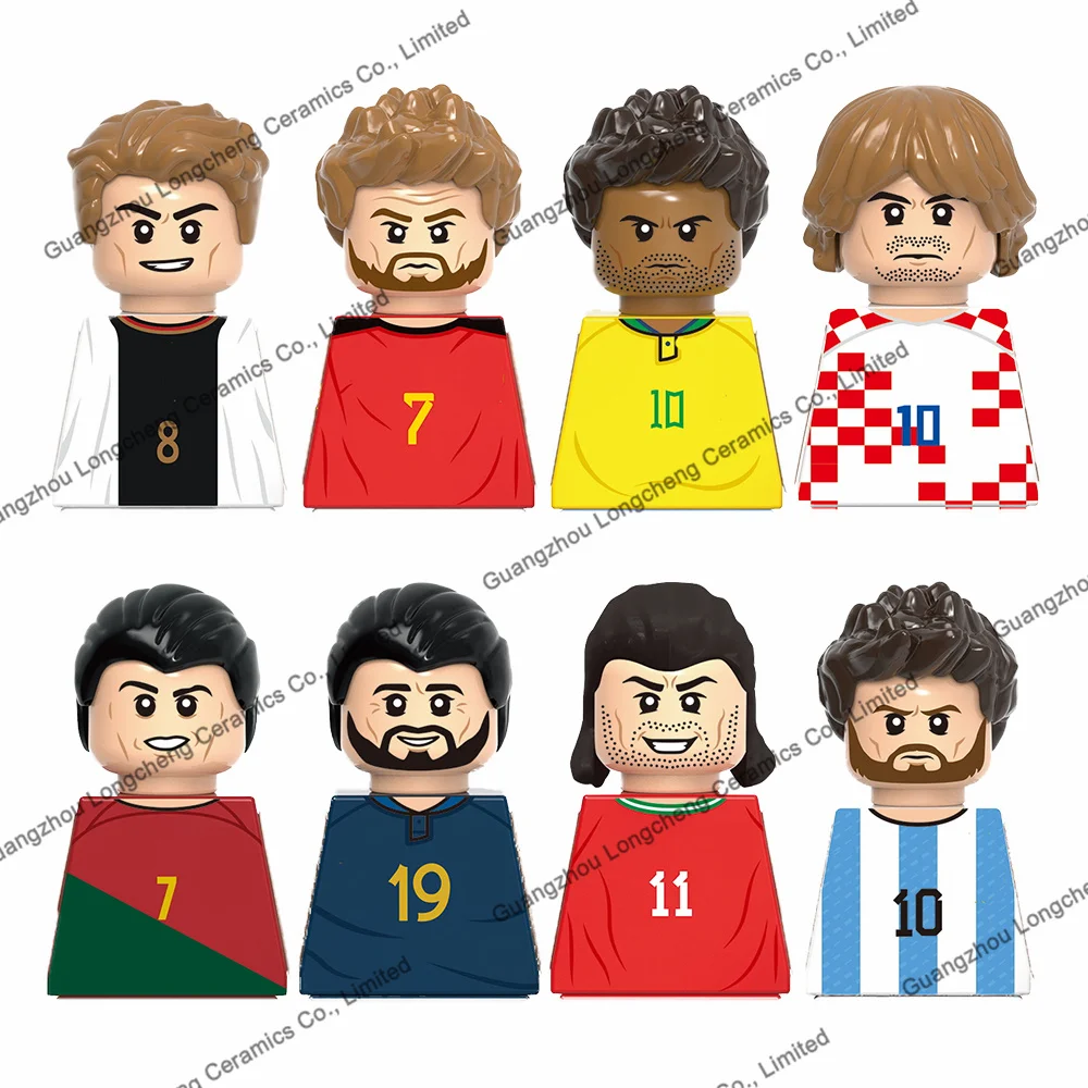 

Sport Soccer Player Messi Ronaldo Bale Neymar Modric Mini Assembled Building Blocks Action Figures ABS Plastic Kid's Toys G0103
