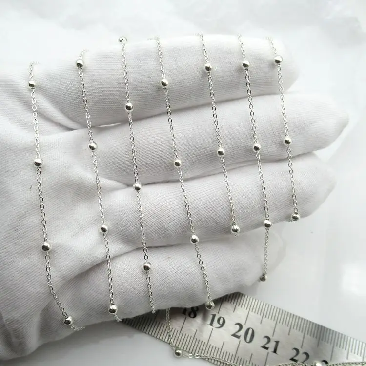 Fashion 925 Silver Cable with Ball Chain in Bulk Spool for Women Bracelet