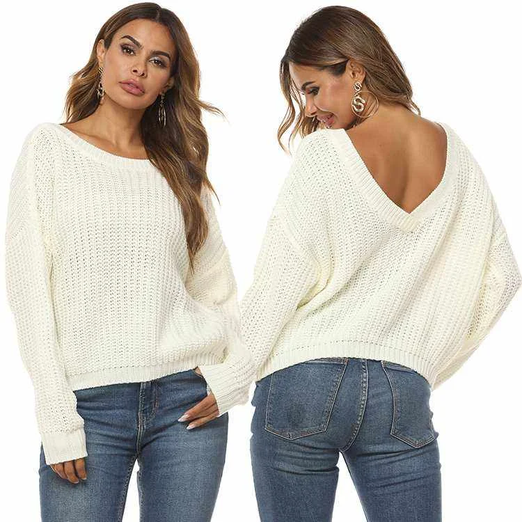 

womens clothing jumpers white v-neck sweater