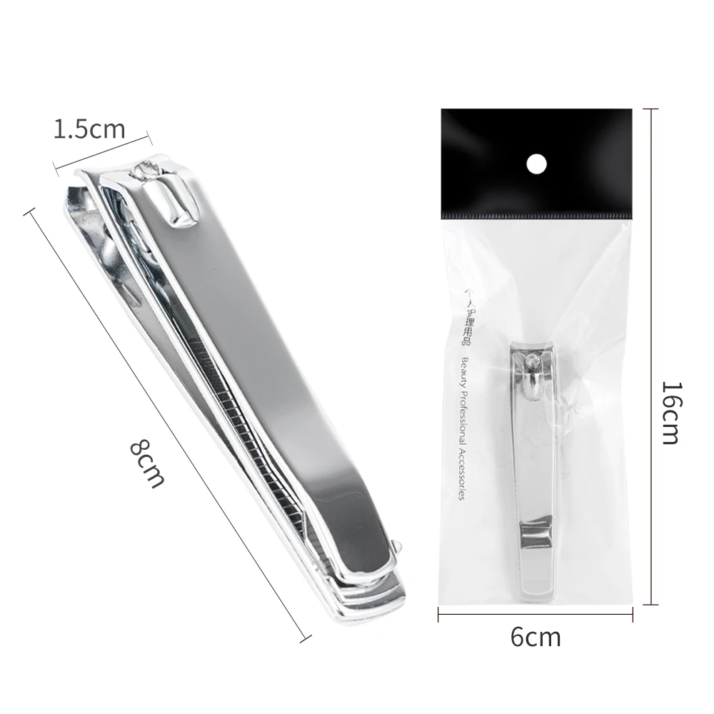 

Professional Carbon Steel Silver Fingernail Clippers Big Nail Cutter with Nail File for Nail Salons
