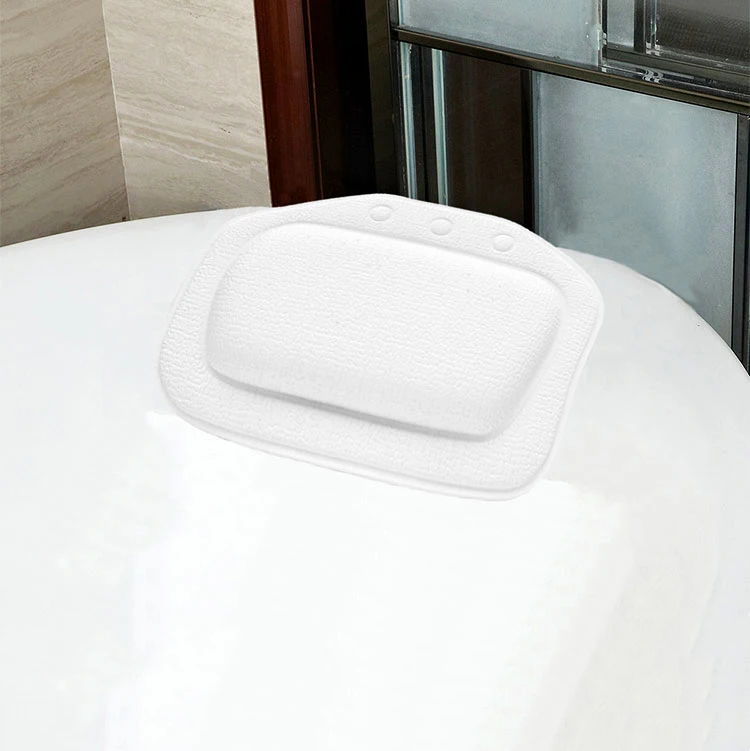 

PVC Waterproof Upholstered Bathtub Pillow Soft non-slip foam sponge bath pillow Spa bath pillow with suction cup