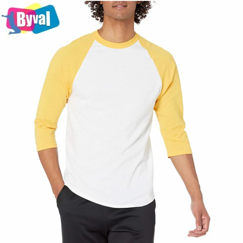 

Wholesale Cheap Custom Plain Raglan Men 3/4 Sleeve Baseball Jersey T Shirt, Customized color