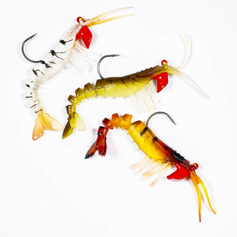 

Wholesale Fishing Soft Bait With Hook Shrimp Prawn Bait Shrimp Lure
