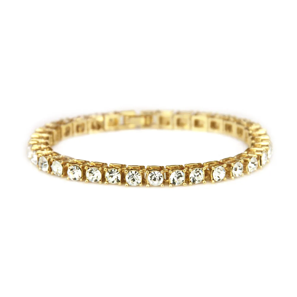 

Hot New Style Hip Hop Single Row Diamond Bracelet Men Fashion Jewelry