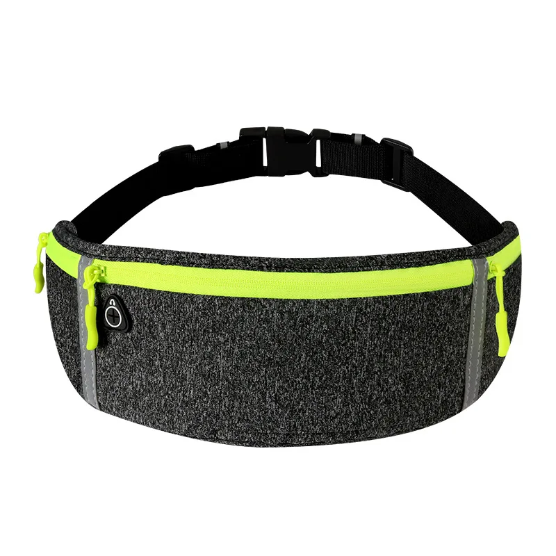 

Running Belt Fanny Pack Waterproof Adjustable Phone Pouch with Headphone Jack Reflective Runners Belt Money Belts, Black,blue, pink, green