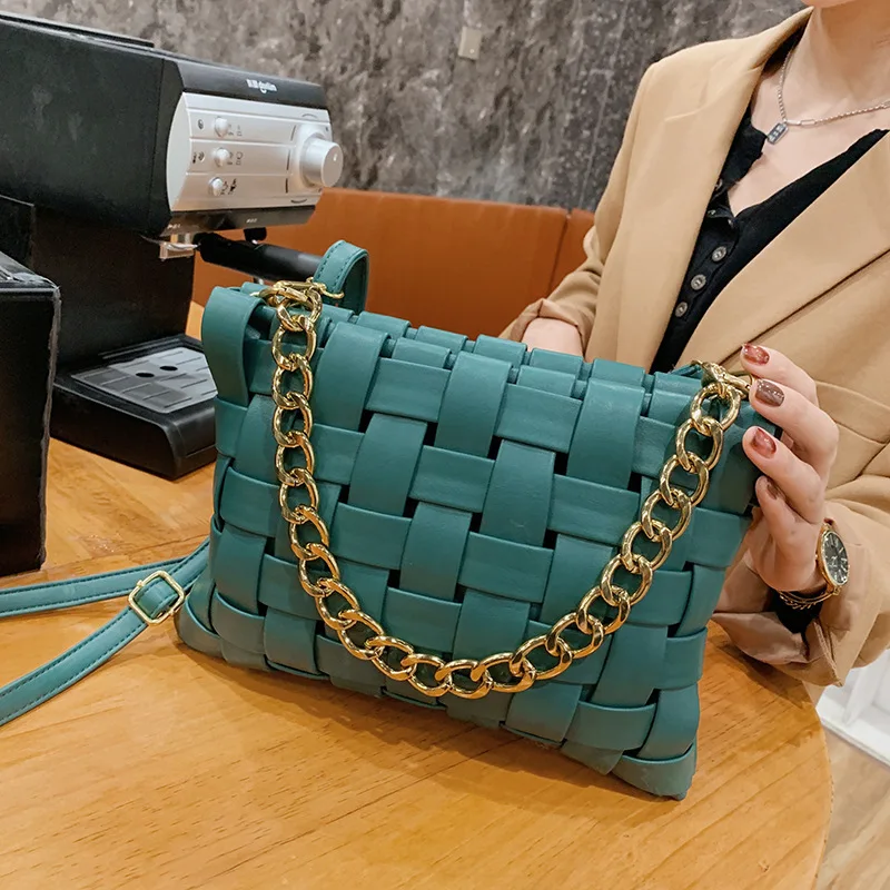 

Popular handbags 2020 new shoulder bag net red woven messenger bag, Pink,green,and white