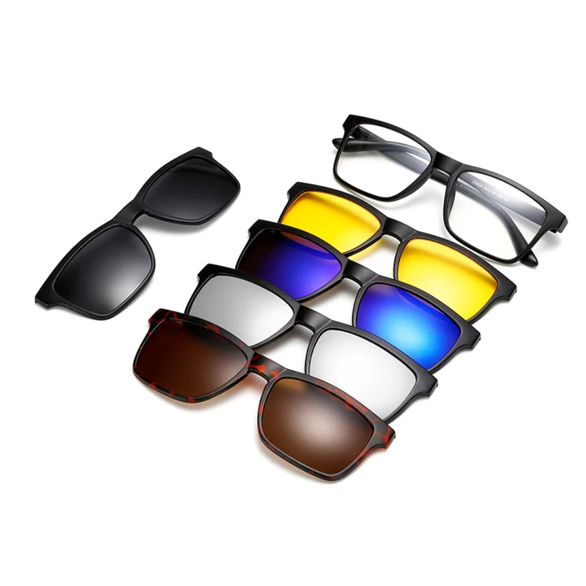 

2202A Night Vision Clip 5 in 1 sunglasses PC Polarized sun glasses